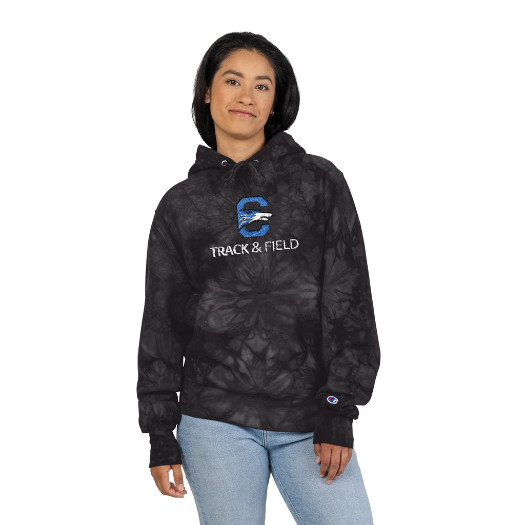 Track & Field C Logo Embroidered Hoodie | Tie-Dye