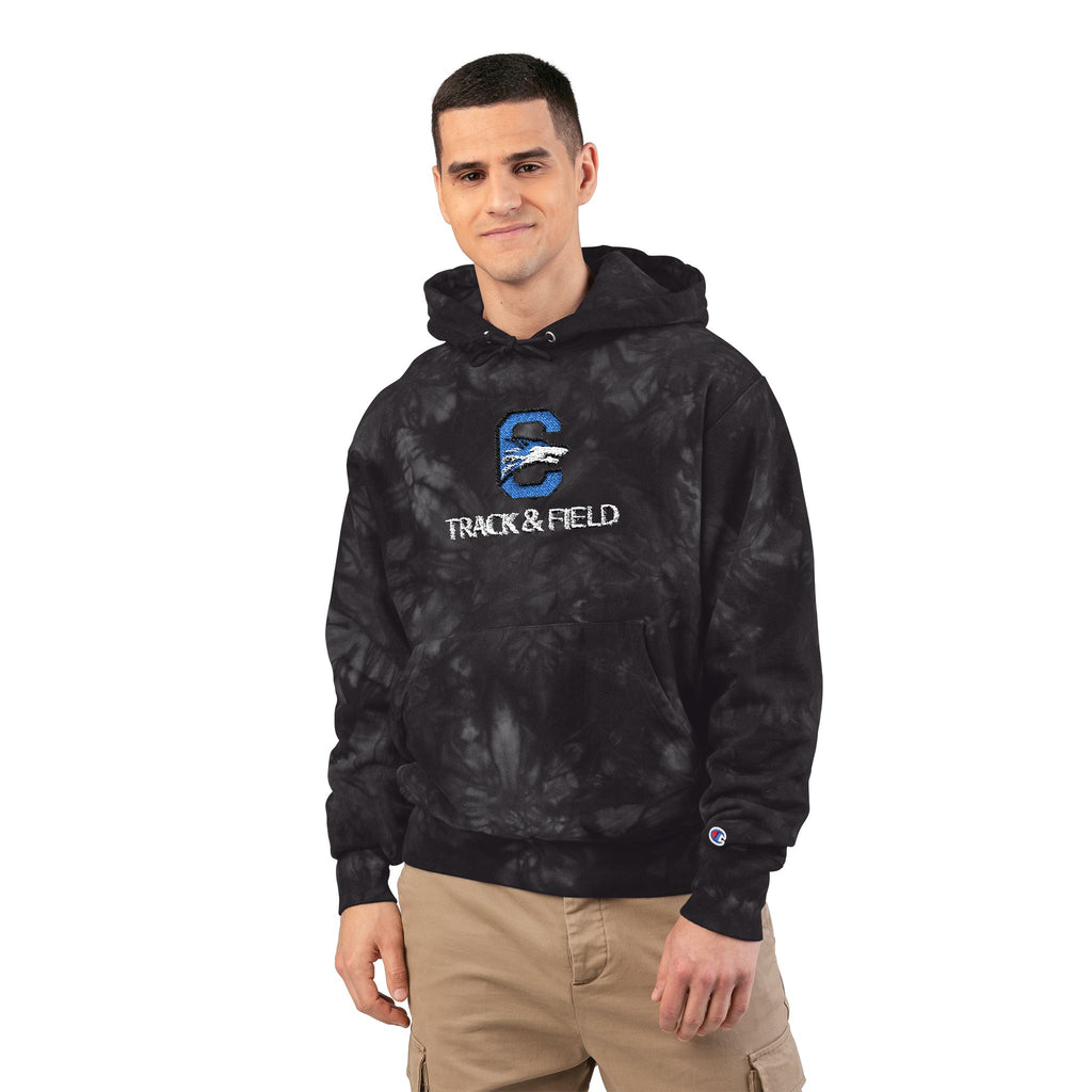 Track & Field C Logo Embroidered Hoodie | Tie-Dye